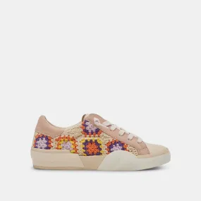 ZINA CROCHET SNEAKERS PURPLE FLORAL CROCHET - re:vita