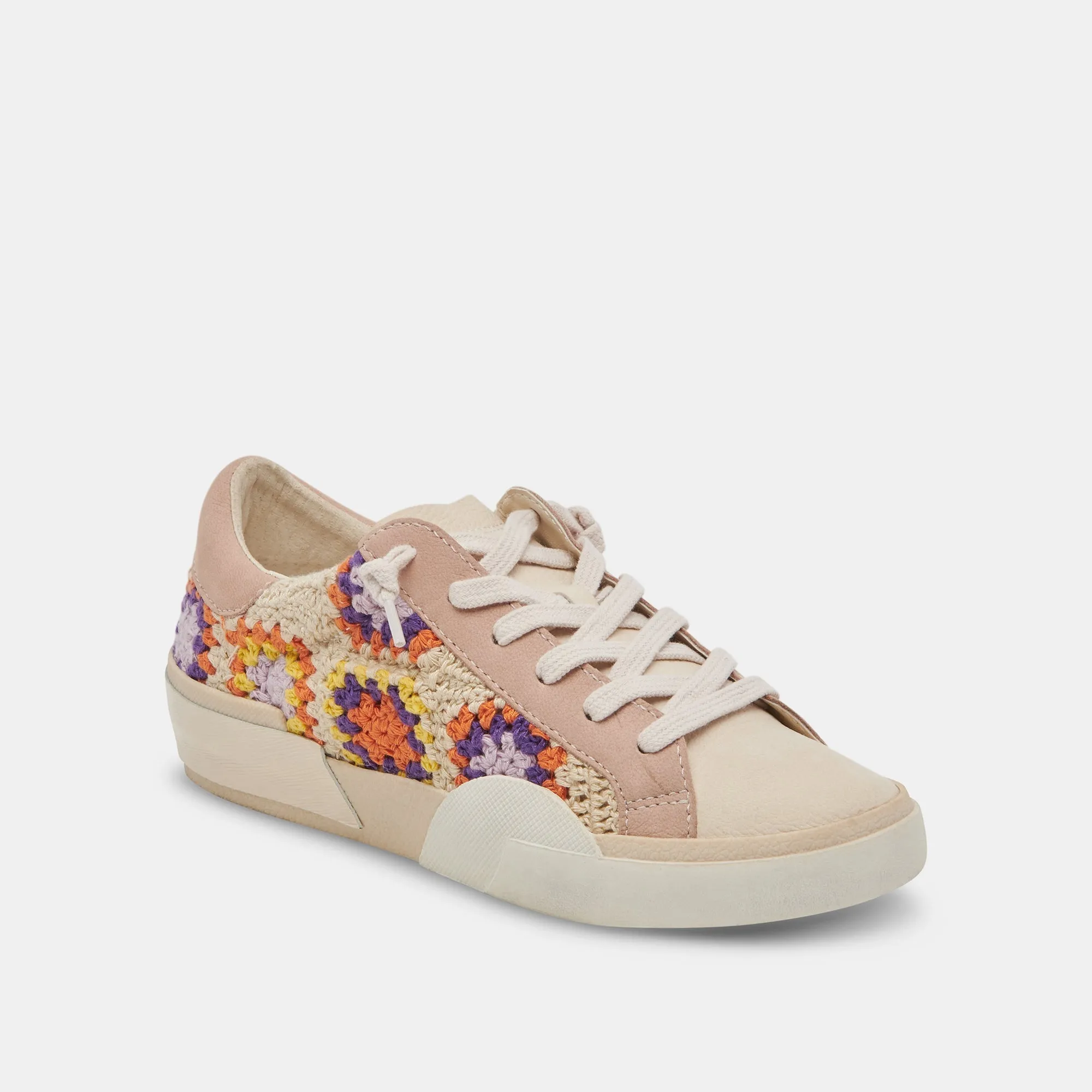 ZINA CROCHET SNEAKERS PURPLE FLORAL CROCHET - re:vita