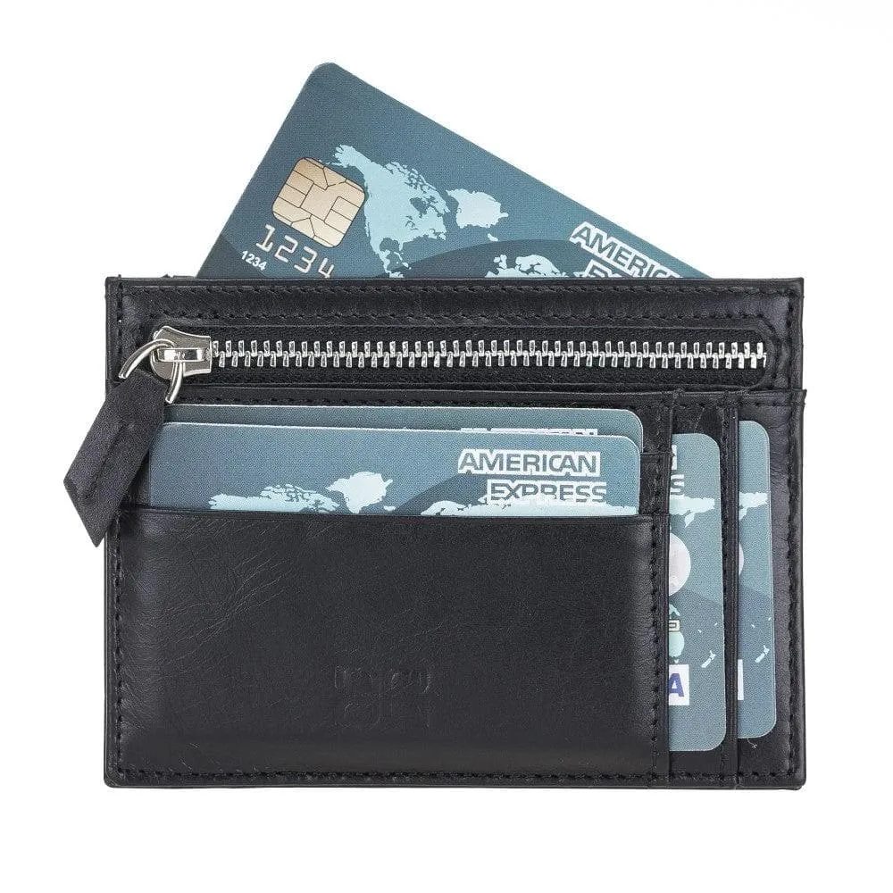 Zip Leather Card Holder