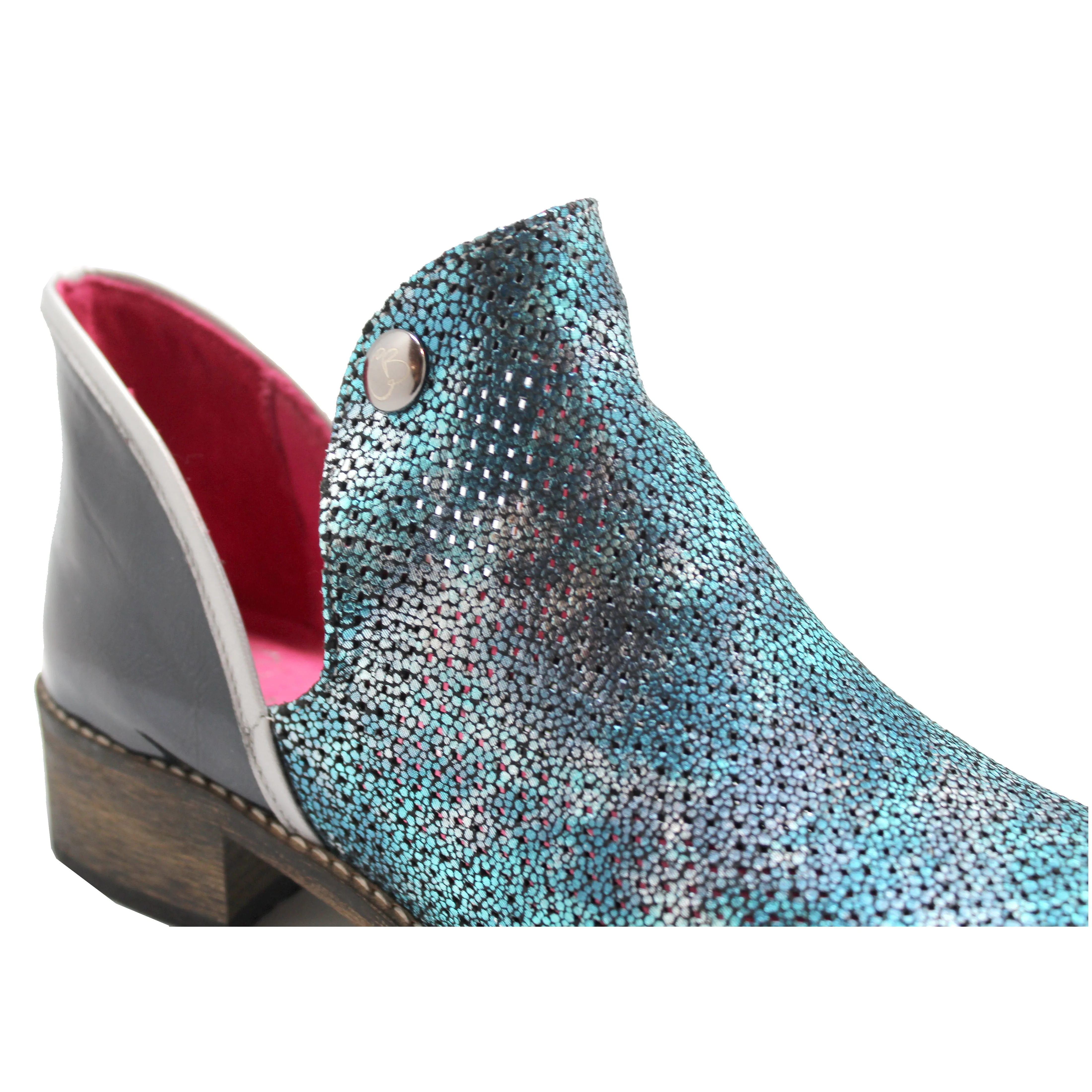 Zippette - Aqua blue ankle boot