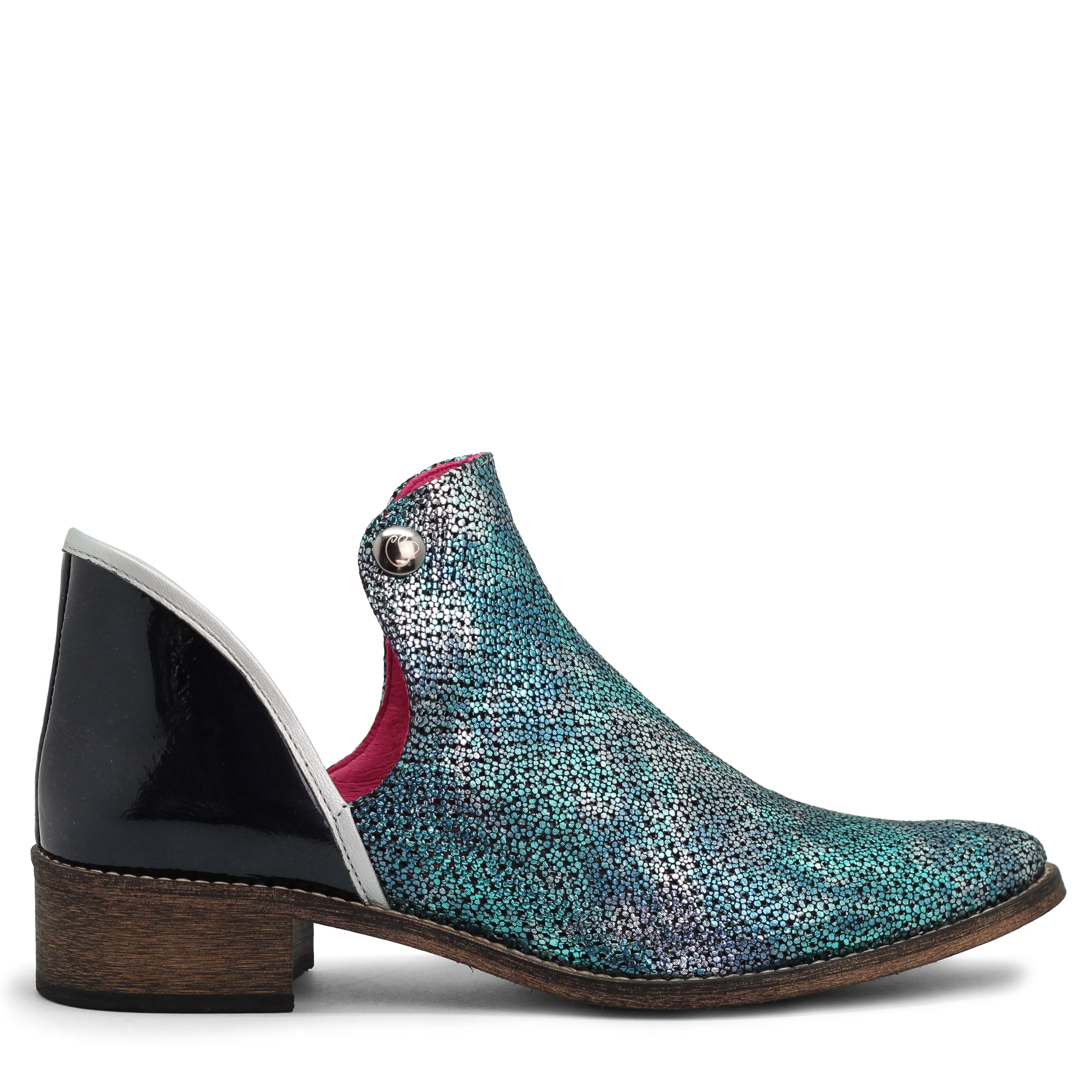 Zippette - Aqua blue ankle boot